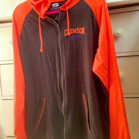 STARTER Black and Orange Athletic CLEMSON TIGERS Lightweight Hoodie - Picture 1 of 4